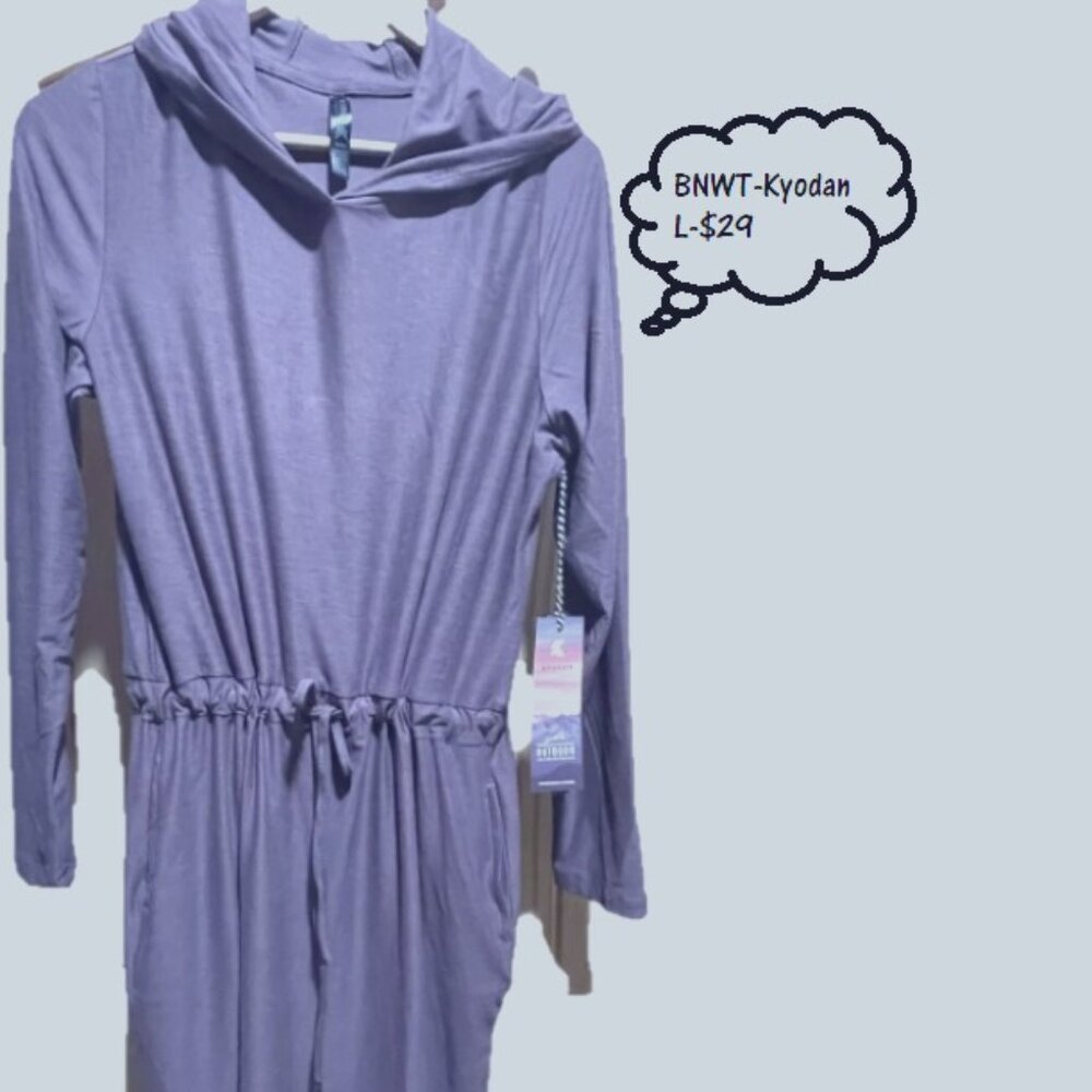 BNWT Kyodan Long Sleeve Hooded Dress Plum (L)